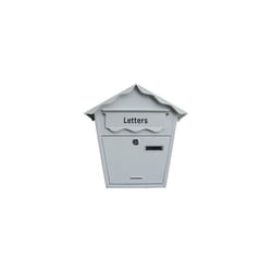 LETTER MAIL BOX LARGE STEEL WHITE POST LOCKABLE KEYS OUTDOOR WALL MOUNTED S5551
