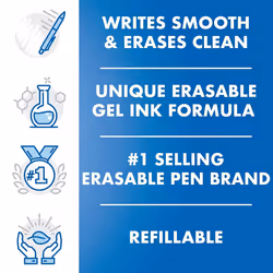 Pilot FriXion Ball 0.7mm Erasable Gel Pens  Fine Point  Blue Ink  Pack Of 6