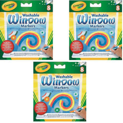 Crayola; Washable Window Markers; Art Tools; 8 Works on All Glass Surfaces [Set of 3]