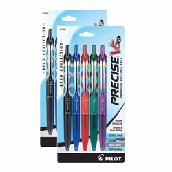 Pilot Precise V5 RT Deco Collection Retractable Rolling Ball Pens Refillable 41980 (2 Packs)