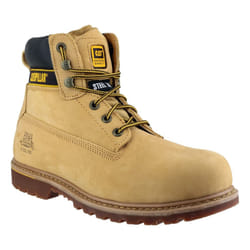 ) Caterpillar Holton S3 Leather Honey Safety Boots - Gold, 13 (Adults'