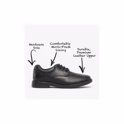 Hush Puppies TIM Boys Leather School Shoes Black - UK 2, Black