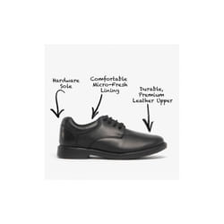 Hush Puppies TIM Boys Leather School Shoes Black - UK 2.5, Black