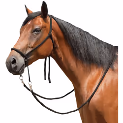 Mustang Nylon Bitless Bridle w/Reins Black
