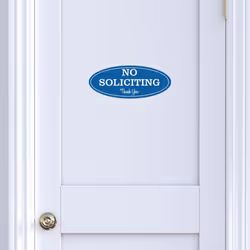 Oval No Soliciting Sign (Black/Gold) Small