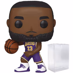 Lebron James LA Lakers Purple Jersey POP! Sports NBA Action Figure (Bundled with Pop Protector to Protect Display Box)