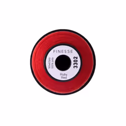 Finesse Thread Solid Colors | 100% Polyester  3ply  50wt | Thread Cones | 100% Polyester Thread for Quilting and Sewing (Ruby Red  1 100 Yards)