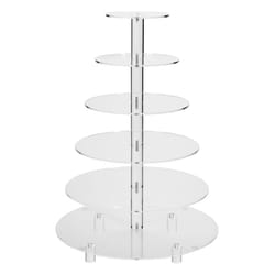Jusalpha 6 Tier Round Acrylic Cupcake Stand-cake stand-dessert stand  cupcake Tower 6RFs (6 Tier With Base) (6RF-S)