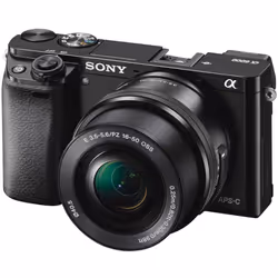 SONY A6000 Black KIT SEL 16-50MM Black + 64GB SD card + Bag