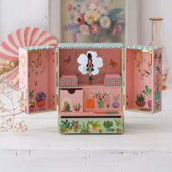 DJECO Musical Jewelry Box for Kids - Treasure Boxes Secret Garden - Storage for Necklace  Bracelets  Rings  Earrings  Small Toys  Decorations  Keepsak