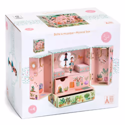 DJECO Musical Jewelry Box for Kids - Treasure Boxes Secret Garden - Storage for Necklace  Bracelets  Rings  Earrings  Small Toys  Decorations  Keepsak