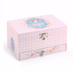 DJECO Musical Jewelry Box for Kids - Treasure Boxes Ballerina's Tune - Storage for Necklace  Bracelets  Rings  Earrings  Small Toys  Decorat