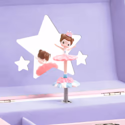 DJECO Musical Jewelry Box for Kids - Treasure Boxes Ballerina's Tune - Storage for Necklace  Bracelets  Rings  Earrings  Small Toys  Decorat