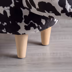 Christopher Knight Home Bessie Patterned Velvet Cow Ottoman  Black And