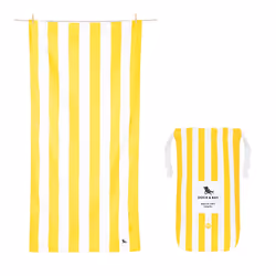 Dock & Bay Cabana, Monochromatic, White, Yellow, Machine wash, Rectangular, 1 person(s), Polyester