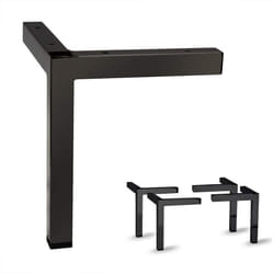 AKB Hardware Set of 4 Modern Square Metal Tube Furniture Legs - Sleek Metal Design  Durable and Stylish (6-3/4""""H Black)
