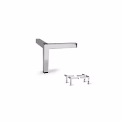 AKB Hardware Set of 4 Modern Square Metal Tube Furniture Legs - Sleek Metal Design Durable and Stylish (4"""" H Chrome)