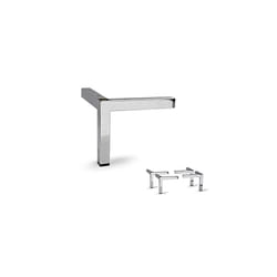 AKB Hardware Set of 4 Modern Square Metal Tube Furniture Legs - Sleek Metal Design  Durable and Stylish (4"""" H Chrome)
