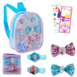 Disney Frozen Hair Accessories Bundle ~ 10 Pc Frozen Hair Set With Frozen Accessories Bag  Hair Bows  Clips  Stickers  And More! (Frozen Hair Accessor