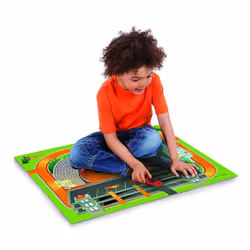 Hot Wheels Mega Mat with Vehicle - Bundle with Hot Wheels Playmat with Vehicle and 4 Racecar Sticker Sheets (Hot Wheels Playset)