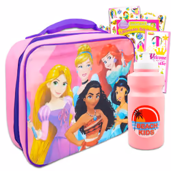 Disney Princess Lunch Bag Set For Girls Kids - Bundle with Princess S