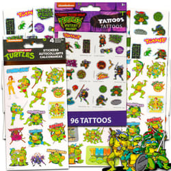 T M N T Teenage Mutant Ninja Turtles Stickers and Tattoos Super Set ~ Bundle with TMNT Stickers  and Tattoos for Kids (Ninja Turtles Party Supplies)