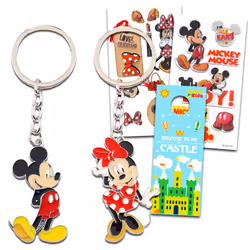 Disney Mickey and Minnie Mouse Keychain Set - Disney 2 Pc Keychain Bundle Featuring Mickey and Minnie for Kids Men Women Pl ...