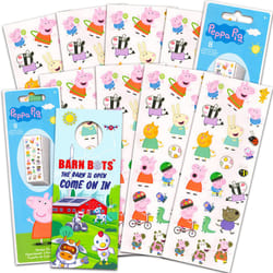 PeppaPig Peppa Pig Party Favors Sticker Set -- Bundle Includes 16 Sheets of Peppa Pig Stickers  Over 300 Stickers Total  with Barn Bots Door Hanger (P