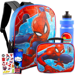 Spiderman School Supplies for Kids - Bundle with Spiderman Backpack and Lunch Bag Plus Stickers  Water Bottle  and More (Marvel School Supplies)