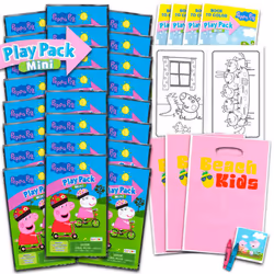 Peppa Pig Store Mini Party Favors Set for Kids - Bundle with 24 Mini Peppa Pig Grab n Go Play Packs with Coloring Pages Stic ...