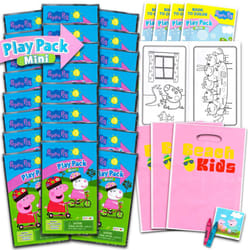 Peppa Pig Store Mini Party Favors Set for Kids - Bundle with 24 Mini Peppa Pig Grab n Go Play Packs with Coloring Pages  Stickers and More (Peppa Pig