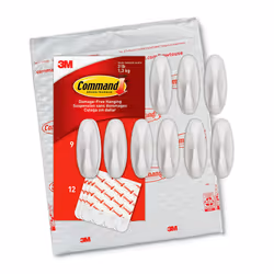 Medium Designer Hooks, 9 Hooks, 12 Strips, Organize & Decorate Damage-Free