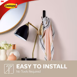Command Large Matte Black Double Hooks  2 Hooks and 2 Command Strips  Damage Free Hanging Wall Hooks with Adhesive Strips  Coat Hooks for Hanging Chri