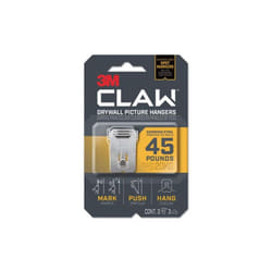 3M MMM3PH45M3ES 45 lbs Holds Claw Drywall Picture Hanger - 3 Hooks & 3 Spot Markers, Stainless Steel