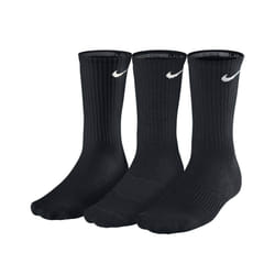 NIKE Unisex Performance Cushion Crew Training Socks (3 Pairs)  Black/W