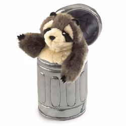 Folkmanis Raccoon in Garbage Can, Hand puppet, Animal, 1 pc(s)