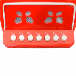 Oypla 7 Keys 2 Bass Children's Red Toy Accordion Musical Instrument