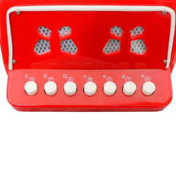 Oypla 7 Keys 2 Bass Children's Red Toy Accordion Musical Instrument
