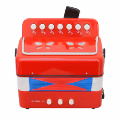 Oypla 7 Keys 2 Bass Children's Red Toy Accordion Musical Instrument