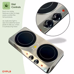 Oypla 2000W Ceramic Portable Infrared Electric Double Hot Plate Hob