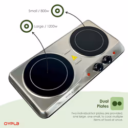 Oypla 2000W Ceramic Portable Infrared Electric Double Hot Plate Hob