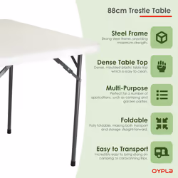 Oypla 2ft 10in 88cm Folding Heavy Duty Outdoor Trestle Party Garden Table