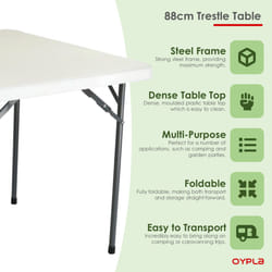 Oypla 2ft 10in 88cm Folding Heavy Duty Outdoor Trestle Party Garden Table