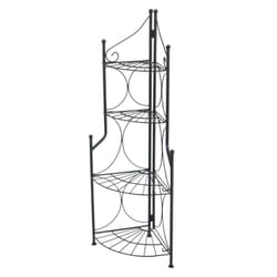 Oypla 4 Tier Foldable Metal Garden Flower Staging Plant Stand Display Shelf