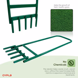 Oypla Hollow Tine 5 Spike Hand Lawn Grass Soil Aerator Outdoor Garden