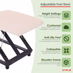 Oypla Adjustable Folding Cushion Padded Footstool Foot Leg Rest