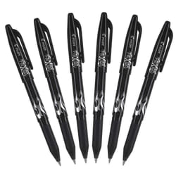 Pilot FriXion Ball 0.7mm Erasable Gel Pens  Fine Point  Black Ink  Pack Of 6