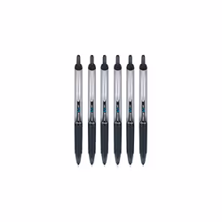 Precise V7 RT Retractable Rolling Ball Pens, Fine Point, Black Ink, 6 Pack