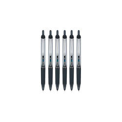 Precise V7 RT Retractable Rolling Ball Pens, Fine Point, Black Ink, 6 Pack
