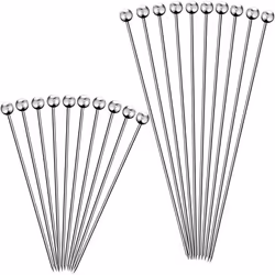 FATLODA 20PCS Cocktail Picks for Drinks  Stainless Steel Cocktail Toot